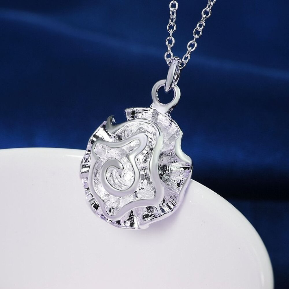 Alisha Cupcake Dreams Abstract Flower Art Sterling Silver Necklace Gift Packaged